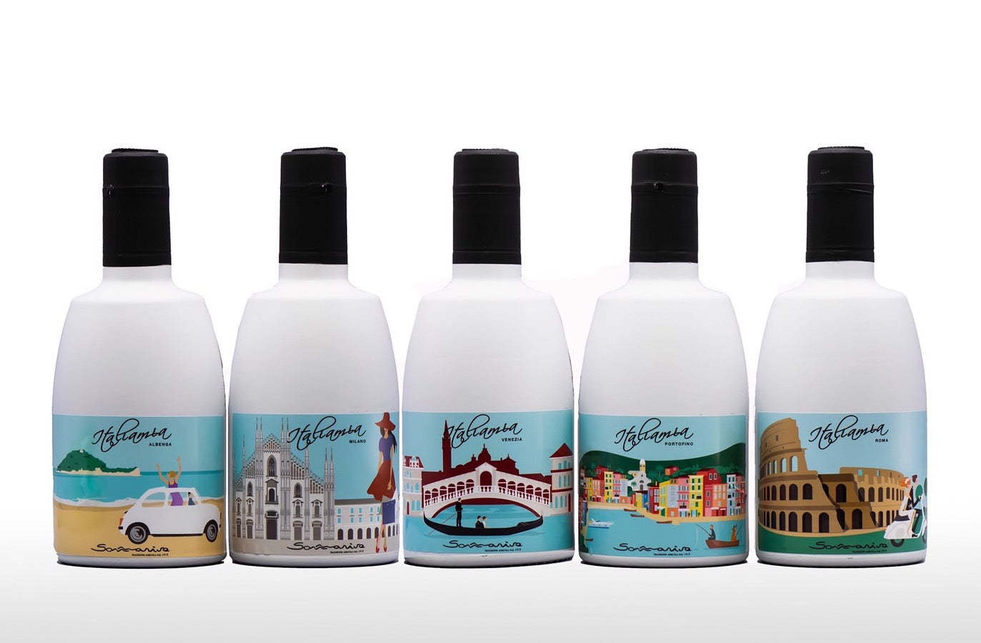 【Sommariva】ITALIAMIA5本セット品 エクストラヴァージン・オリーブオイル 500ml×5本 専用箱に入れて5本セットでお届けします